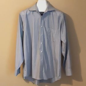 Eagle Size 17-1/2 34/35 Long Sleeve Striped Dress Shirt